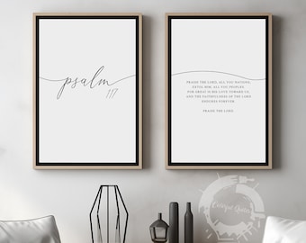 Psalm 117 Print Set: Christian Bible Verse Wall Art