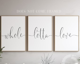 Whole Lotta Love, Romantic Poster Prints, Home Wall Art, Set of 3