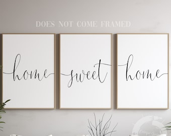 Home Sweet Home, Minimalist Poster Prints, Set of 3, Wall Art