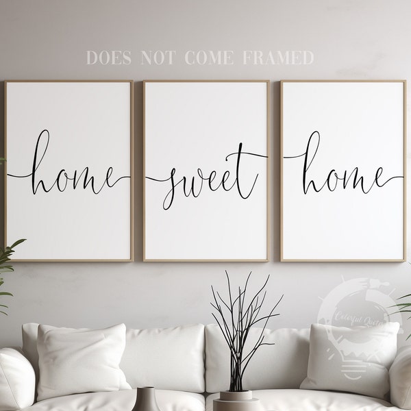 Home Sweet Home, Minimalist Poster Prints, Set of 3, Wall Art