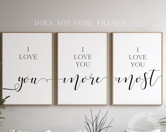 I Love You Poster Prints: Romantic Home Wall Art, Set of 3 - Etsy