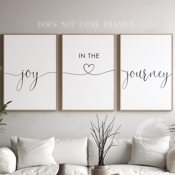 Joy In The Journey, Set of 3 Poster Prints, Minimalist Art, Home Wall Decor, Multiple Sizes