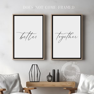 Better Together, Romantic Posters, Set of 2 Poster Prints, Home Wall Art Décor, Minimalist Art, Multiple Sizes