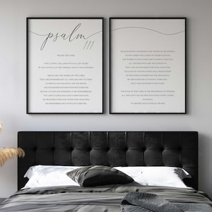 Psalm 111 Bible Verse Poster Prints: Christian Home Decor Set - Etsy