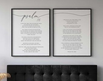 Psalm 116 Poster Prints: Christian Bible Verse Wall Art Set