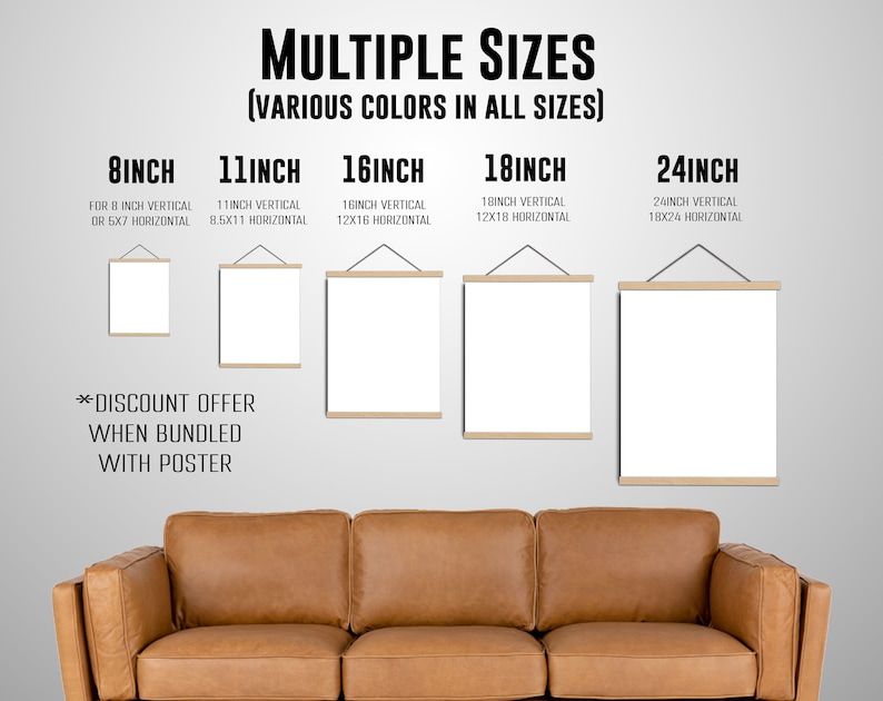 Wooden Poster Hanger Frames Multiple Sizes Multiple Etsy