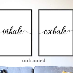 Inhale, Exhale, Set of 2 Poster Prints, Home Wall Art Décor, Minimalist Art, Multiple Sizes