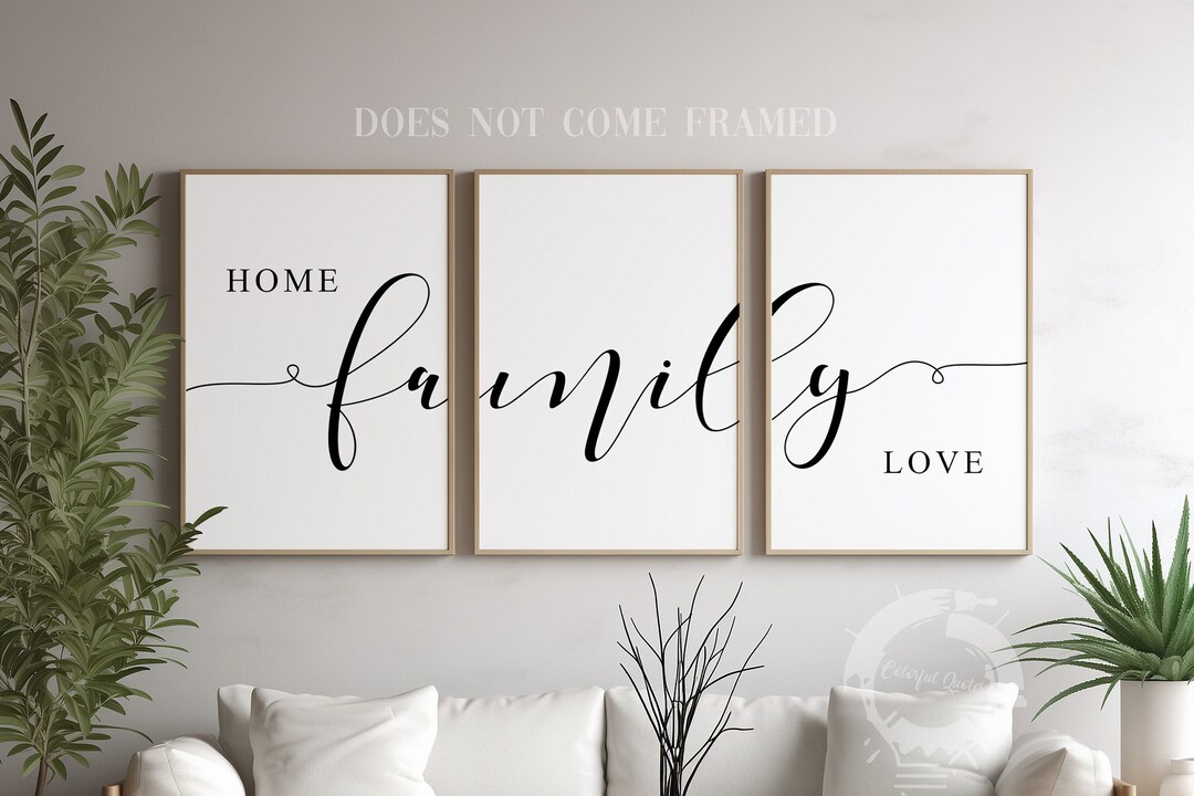 Home Family Love, Minimalist Poster Print Set, Wall Art Decor - Etsy