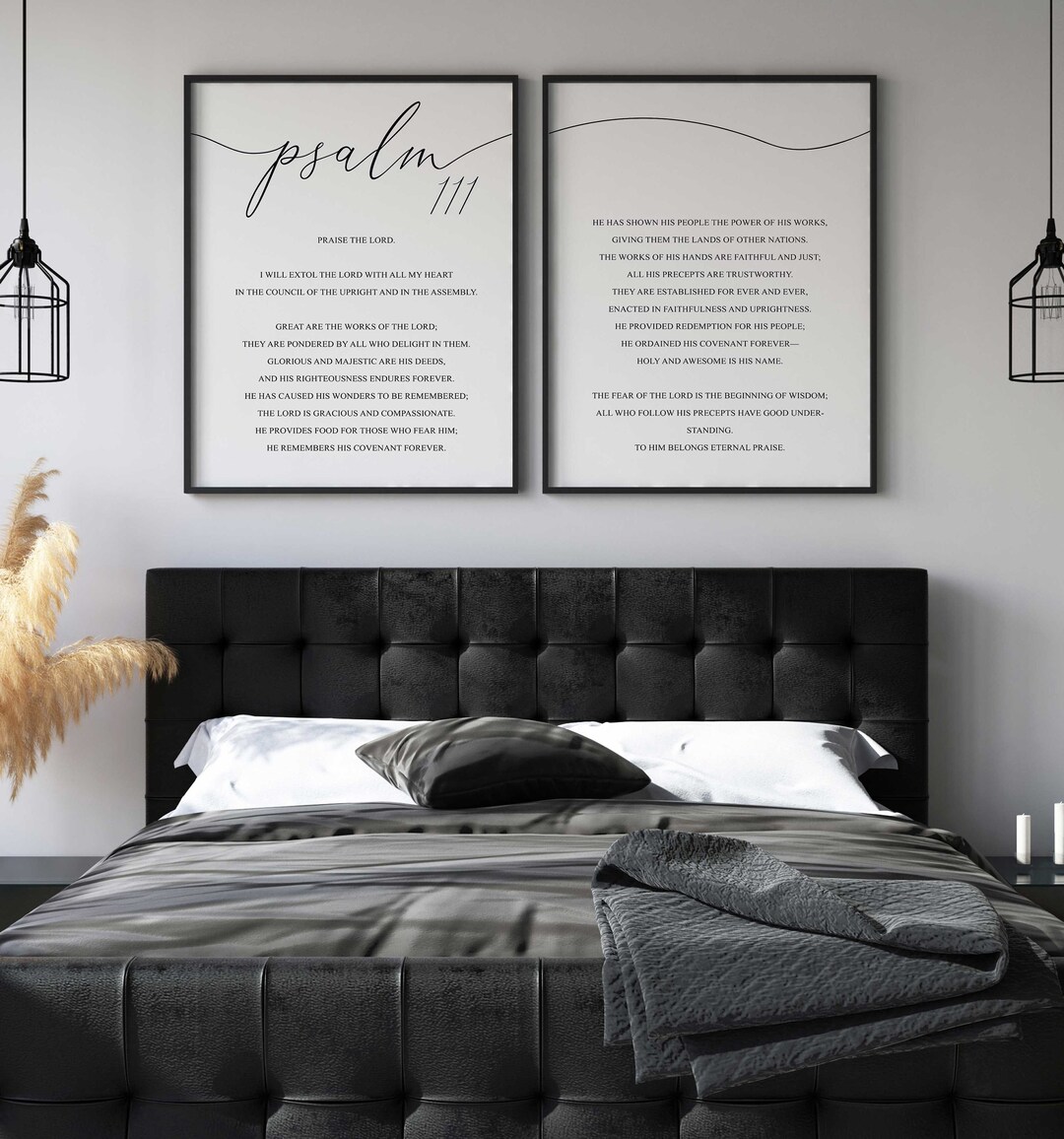 Psalm 111 Bible Verse Poster Prints: Christian Home Decor Set - Etsy
