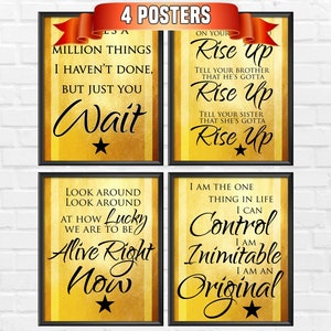 Hamilton the Musical Poster Set, Hamilton Quotes, Hamilton Gift, Set of 4 Poster Prints, Home Wall Art Décor, Minimalist Art, Multiple Sizes