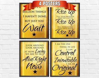 Hamilton the Musical Poster Set, Hamilton Quotes, Hamilton Gift, Just you Wait, Typography, Poster, Print