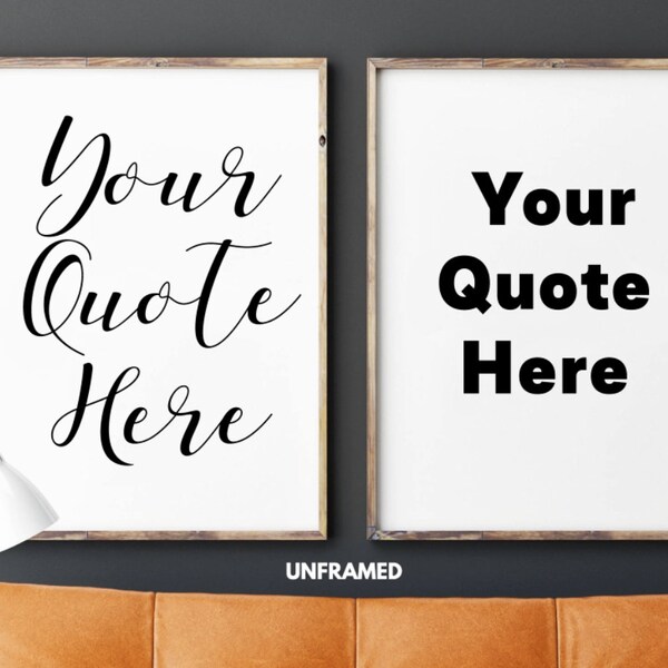 Two Panel Custom Quote, Your Words here, Poster Print, In the style of Artwork