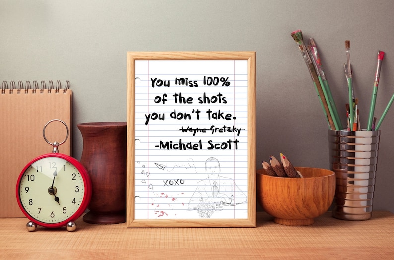 Michael Scott Wayne Gretzky Quote Poster The Office Print ...