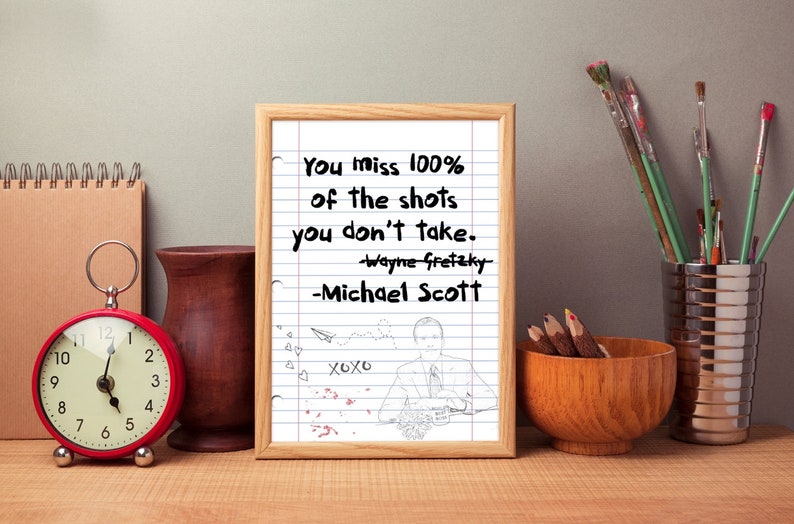 Michael Scott Wayne Gretzky Quote Poster The Office Print ...