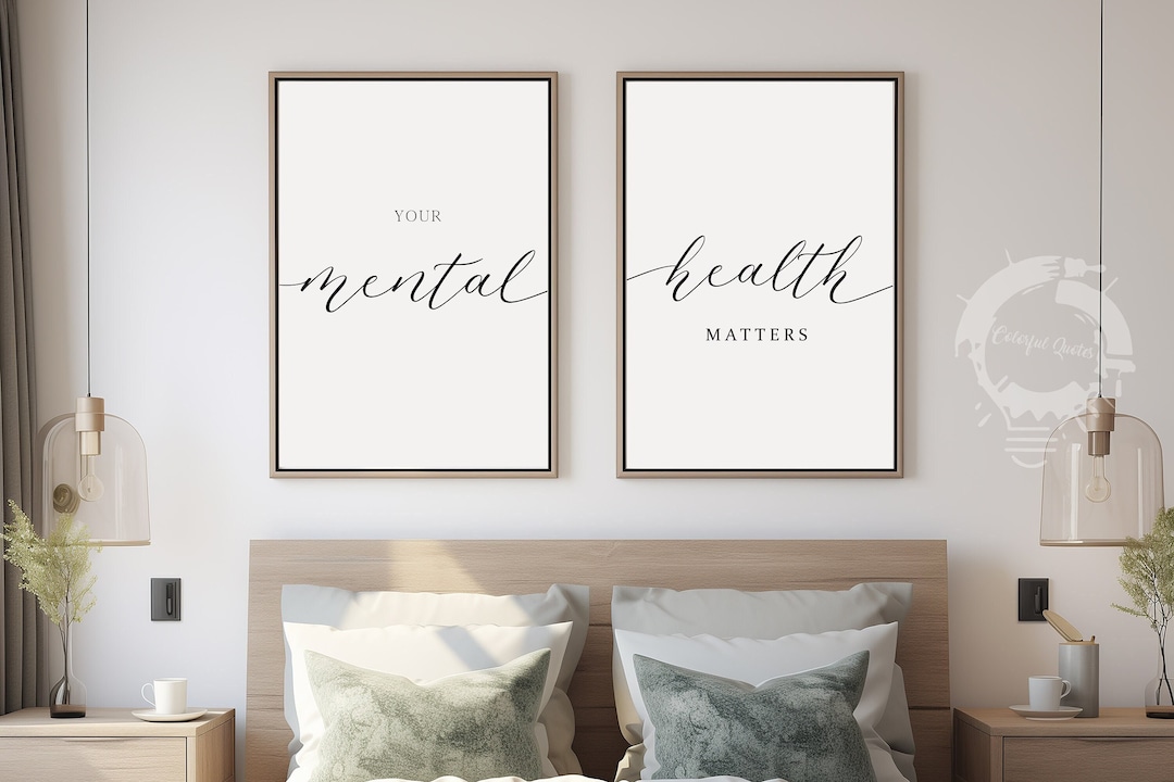Your Mental Health Matters, Minimalist Poster Print Set, Home Wall Art ...