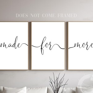 Made For More, Motivational Quote Poster Print: Minimalist Home Wall Art, Set of 3