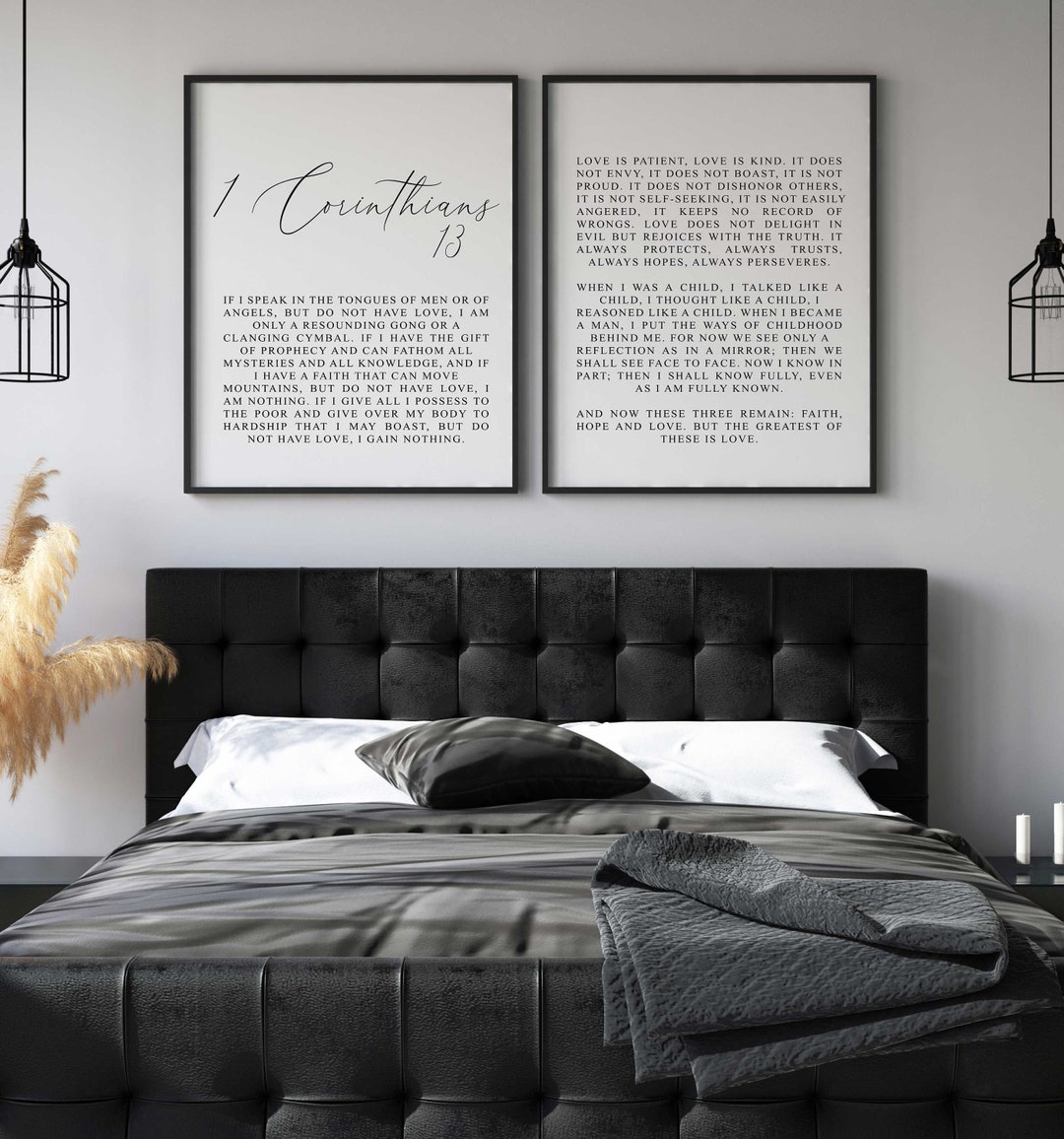 1 Corinthians 13, Christian Bible Verse Poster Prints, Wall Art Decor ...