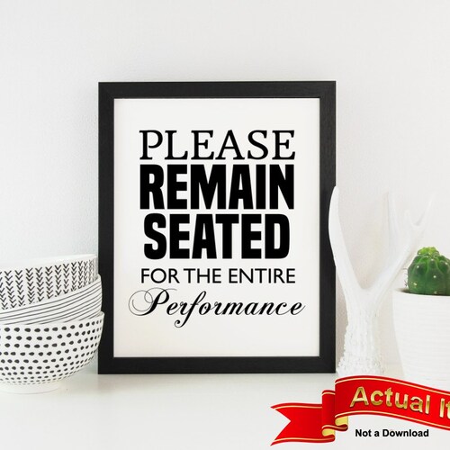 Please Remain Seated Poster Print Bathroom Wall Art Bathroom Etsy