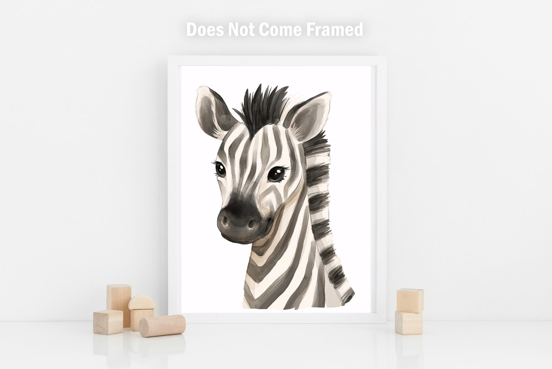 Baby Zebra Nursery Wall Decor Baby Animal Poster Kid's - Etsy