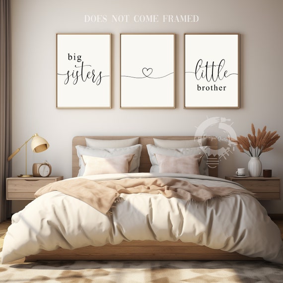 Hermana mayor hermano pequeno cartel para hermanos conjunto de 3 impresiones de carteles decoracion de arte de la pared del hogar arte minimalista multiples tamanos Etsy Mexico