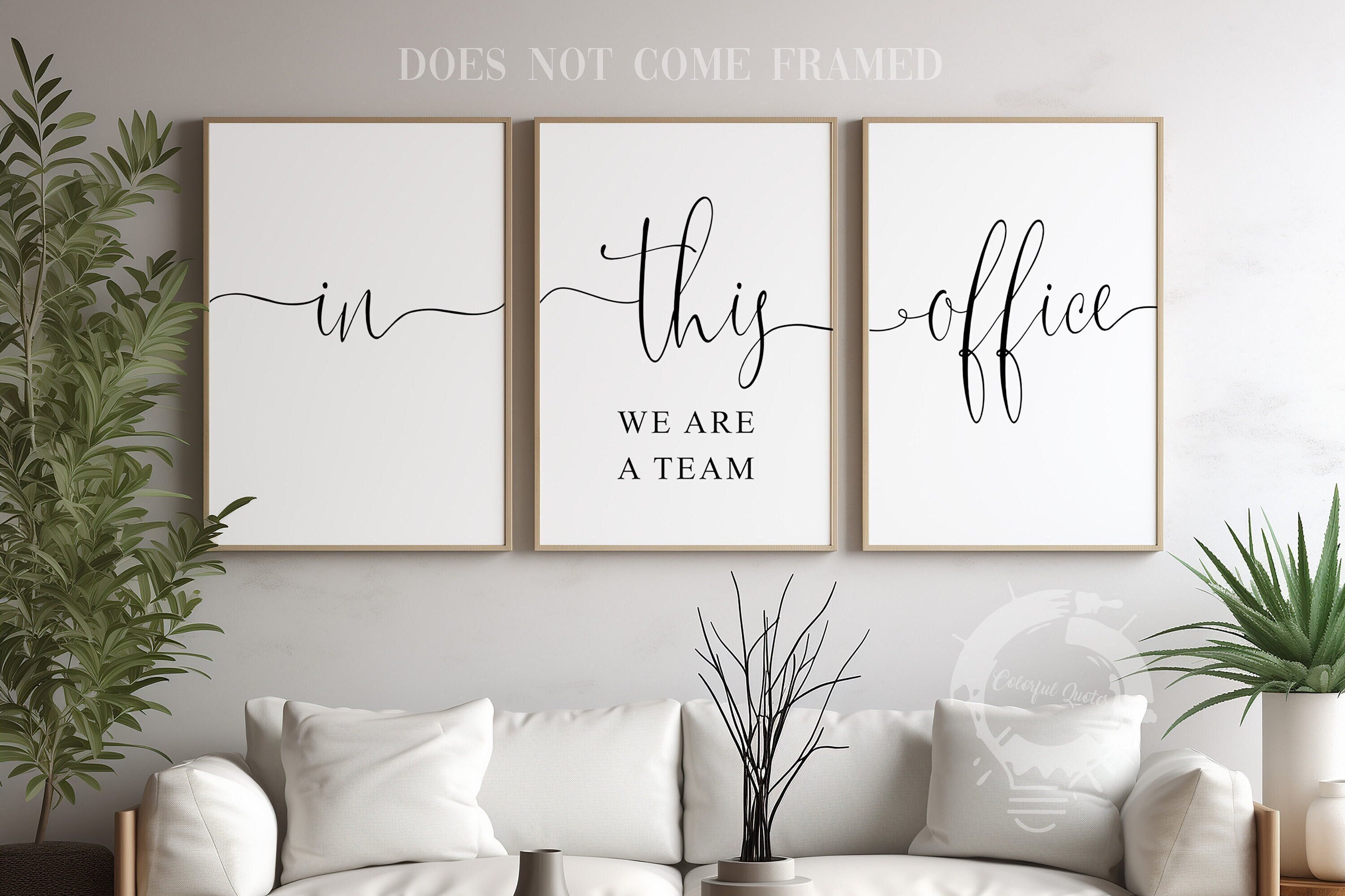 In This Office, We are a Team, Set of 3 Poster Prints, Office Wall Art Décor, Minimalist Art, Multiple Sizes