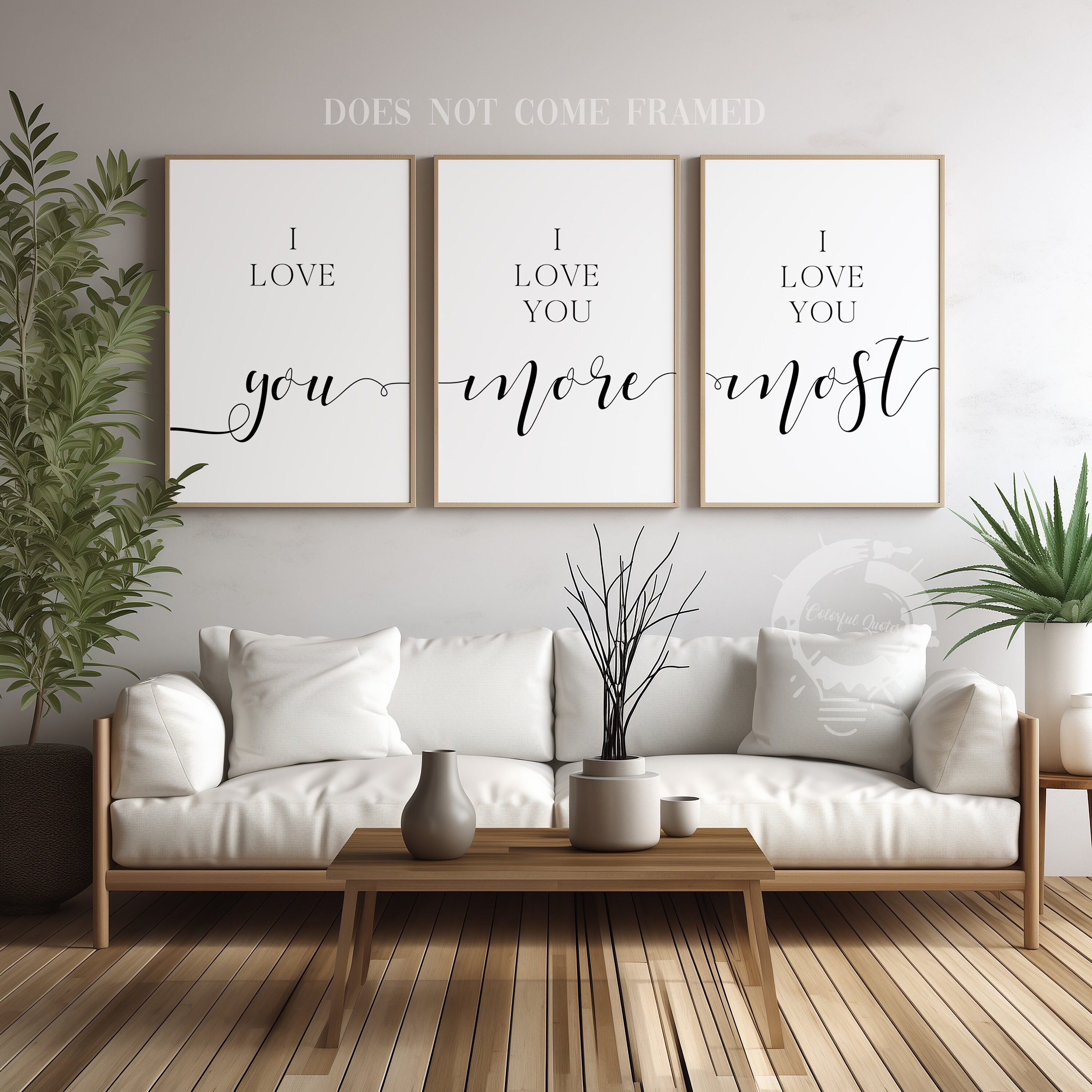 I Love You Poster Prints: Romantic Home Wall Art, Set of 3 - Etsy