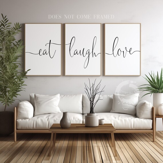 Eat Laugh Love, Set of 3 Prints, Minimalist Art, Home Wall Decor, Multiple  Sizes - Etsy Sweden