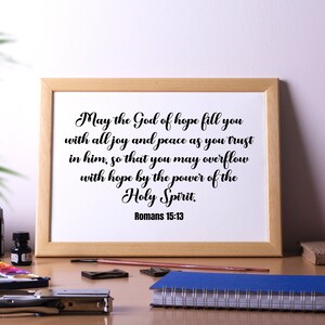 Romans 15:13, Bible Verse Quote, Horizontal Poster Print, Christian ...