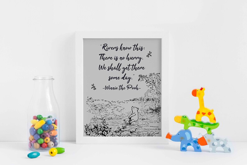 Pooh Quote Rivers Winnie the Pooh, Quote Poster Print, Nursery Wall Art Decor - Etsy
