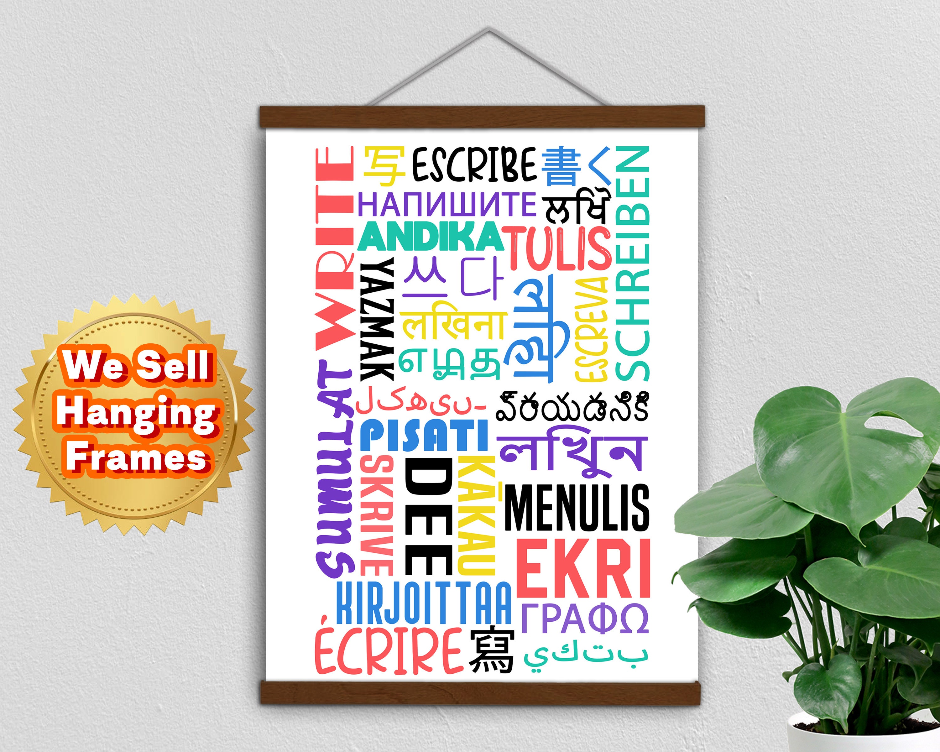 Write in Different Languages, Poster Print, Classroom Office Wall Art ...