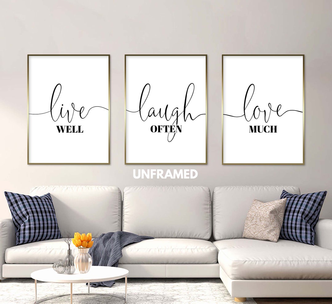Live Laugh Love Wall Art Inspirational Wall Art Live Laugh Etsy España