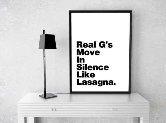 Lil Wayne Poster Real G S Move In Silence Like Lasagna Lyric Print Rap Quote Black And