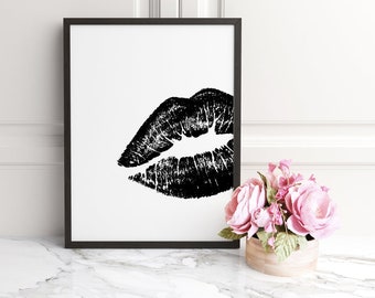 Lips, Kiss, Poster, Home Decor, Classroom Print