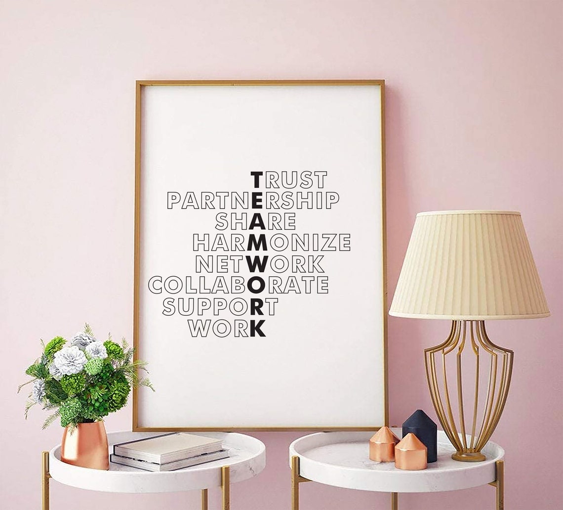 Teamarbeit Wandkunst Zitat Wir sind ein Team 1 Set Druck Etsy.de