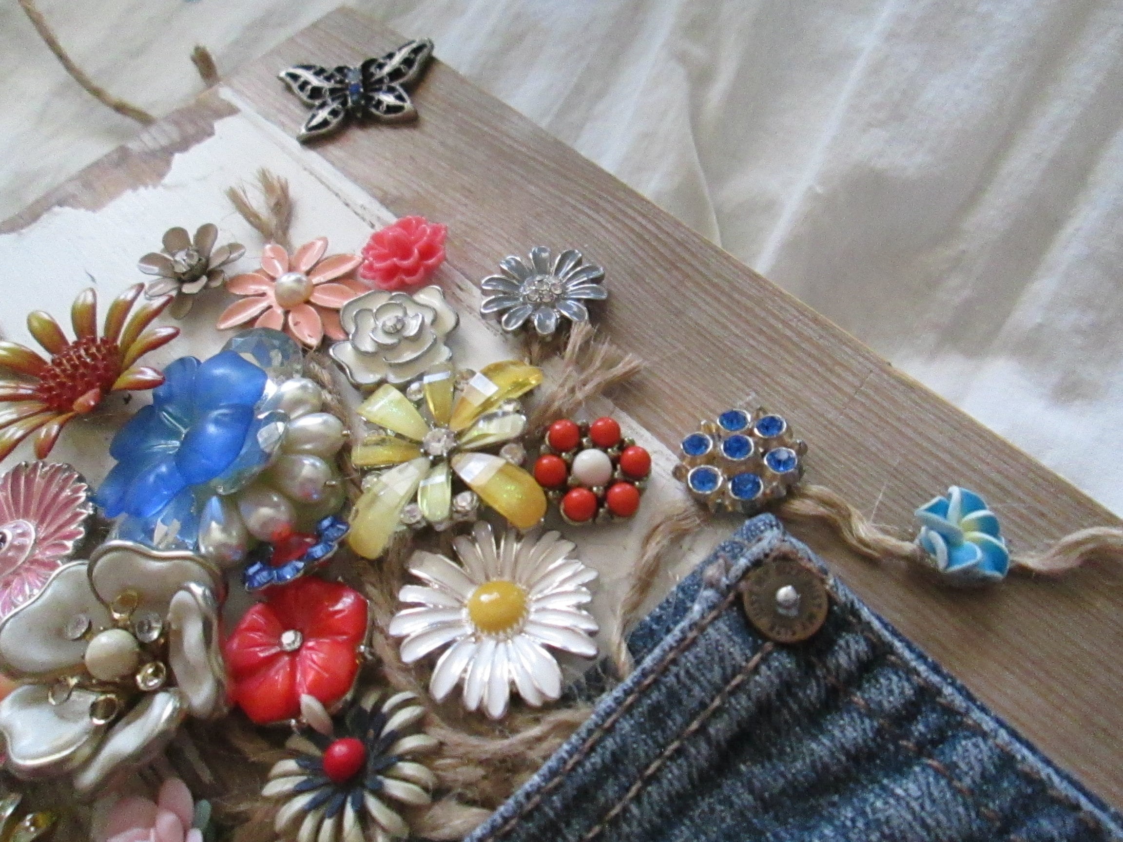 Pocket Full of Posies Jewelry Assemblage Art Board Etsy