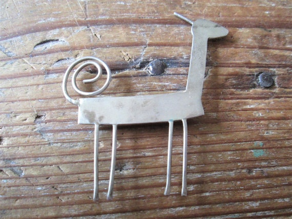 Cat Pendant, Vintage Llama Brooch - image 5