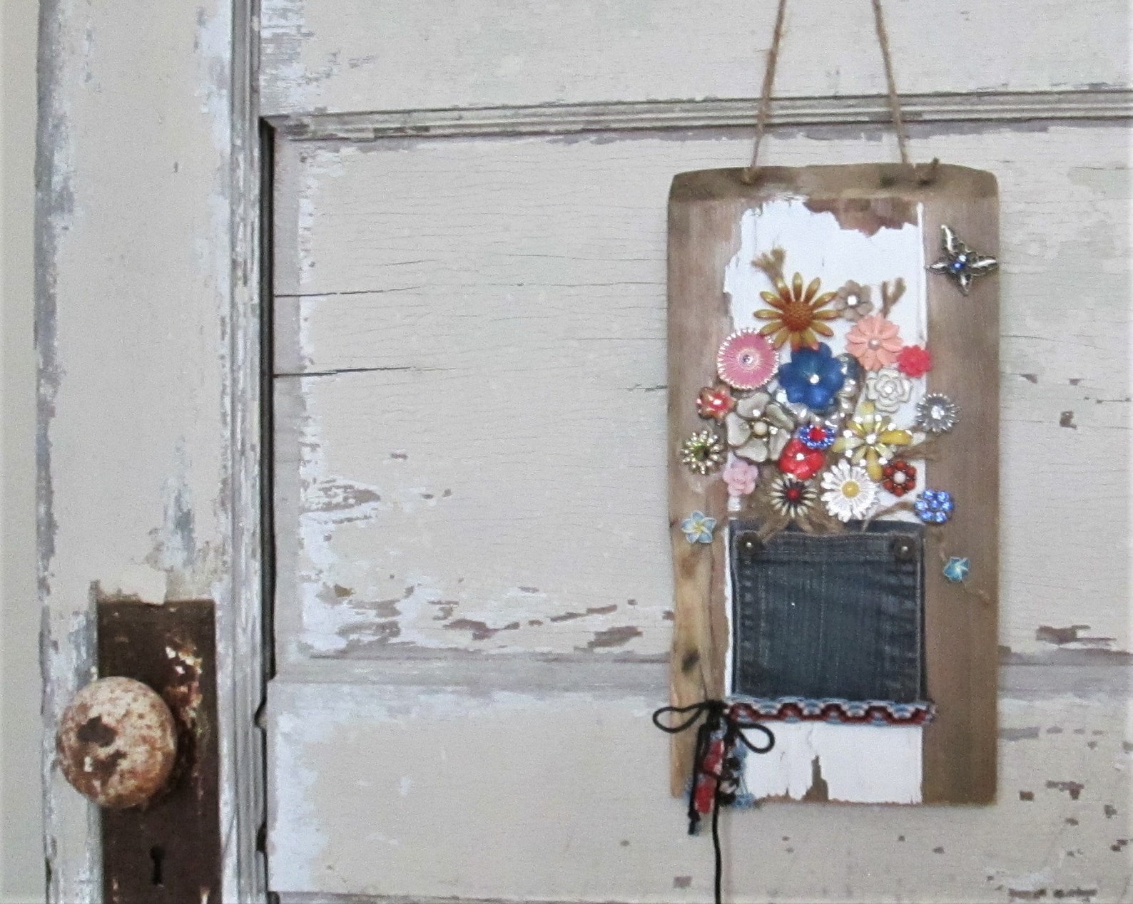 Pocket Full of Posies Jewelry Assemblage Art Board Etsy