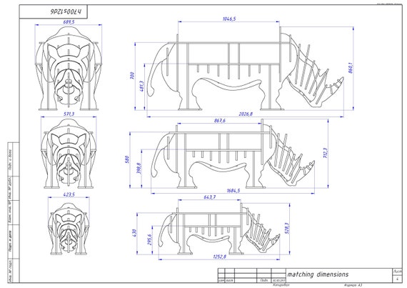 cnc cutting templates for wood rhinoceros bookshelf etsy