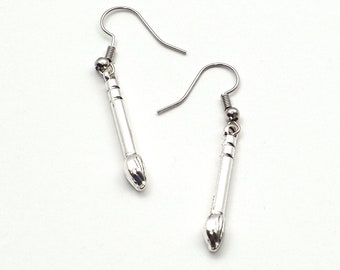 Paintbrush Earrings Silver Dangle Earrings Crafter Jewelry Maker Earrings Painter Jewelry