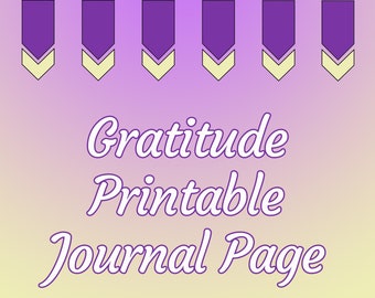 Gratitude Journal Page, Printable Journal Page, Bullet Journal Page