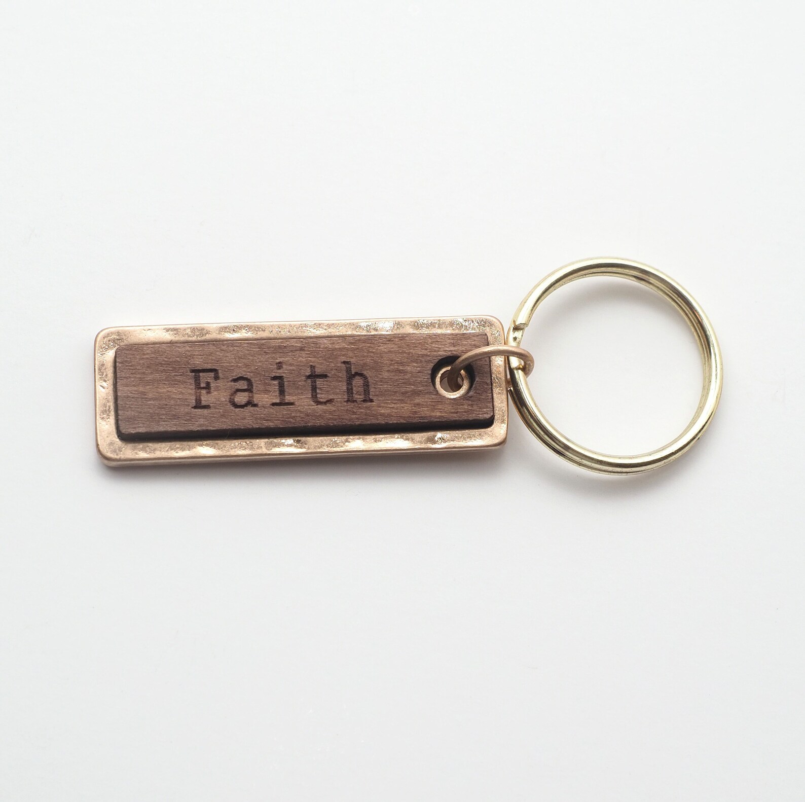 Faith Keychain Wood and Gold Keychain Show Your Faith Etsy