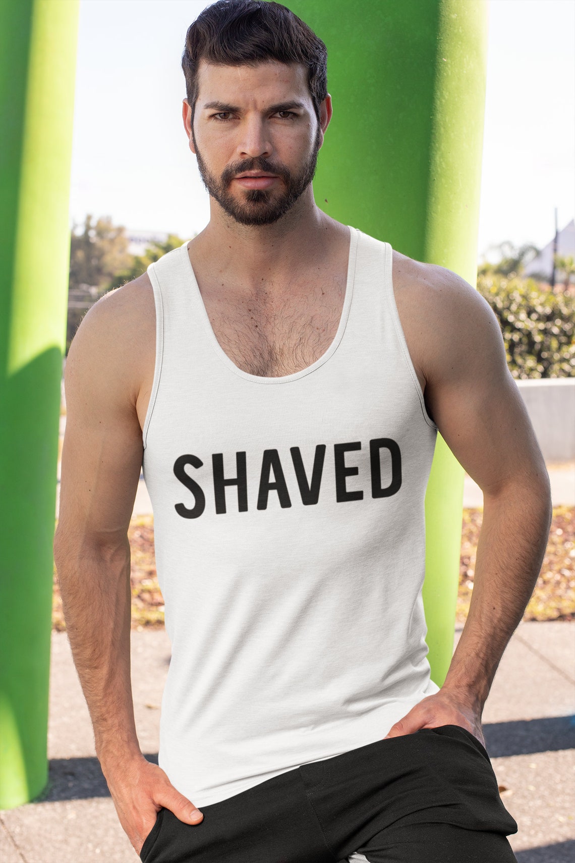 Shaved Racerback Tank Top T Shirt Tee Art T Sex Lgbt Gay Etsy