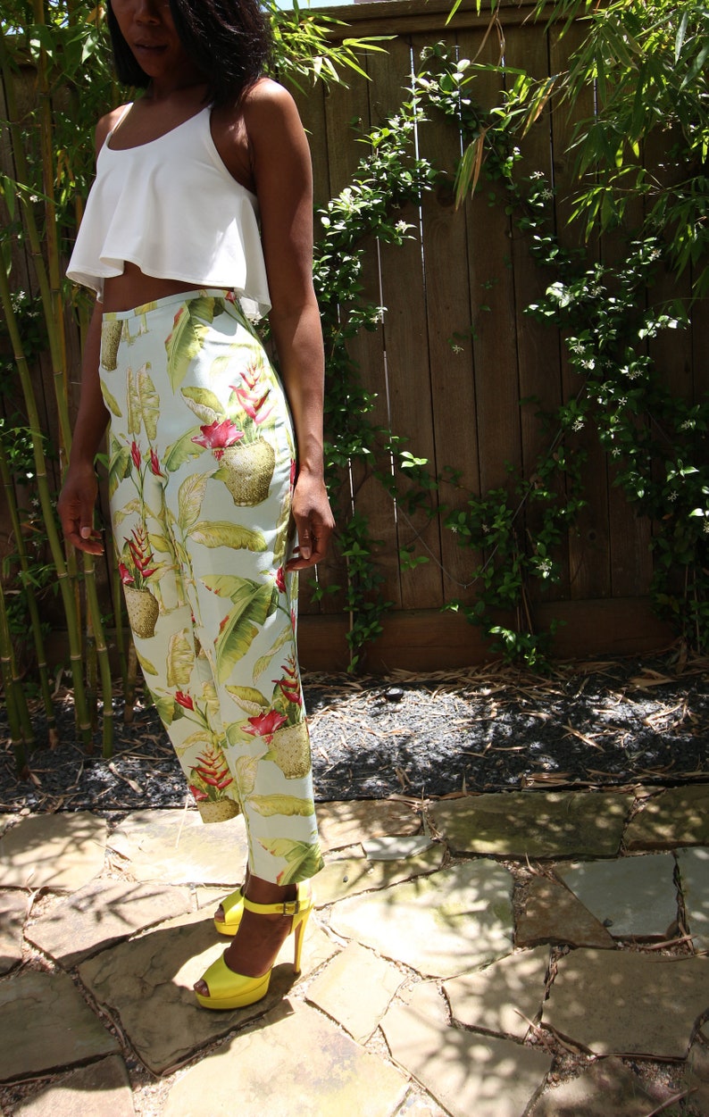 Floral Print Silk Pants
