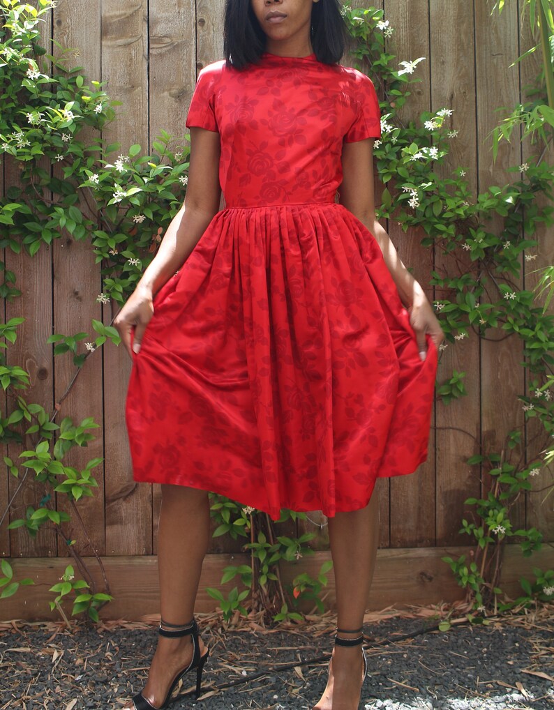 Vintage Red Tea Dress