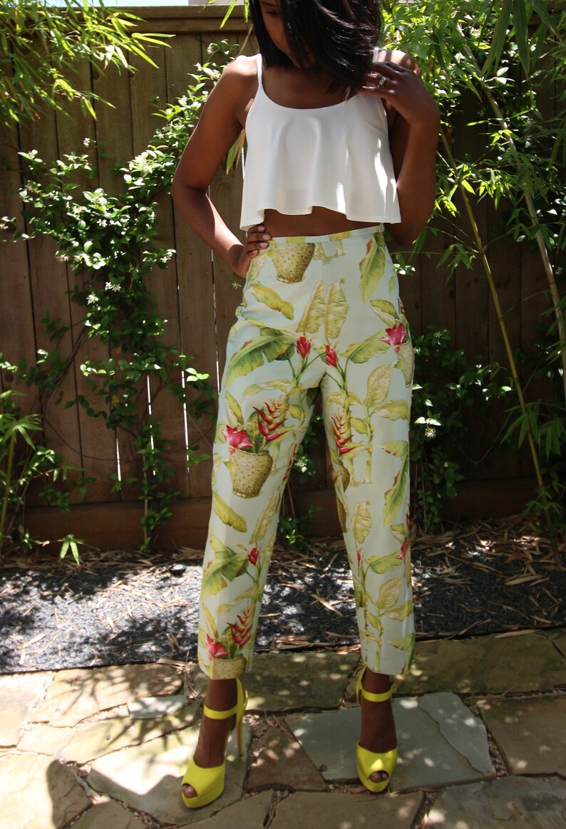 Floral Print Silk Pants