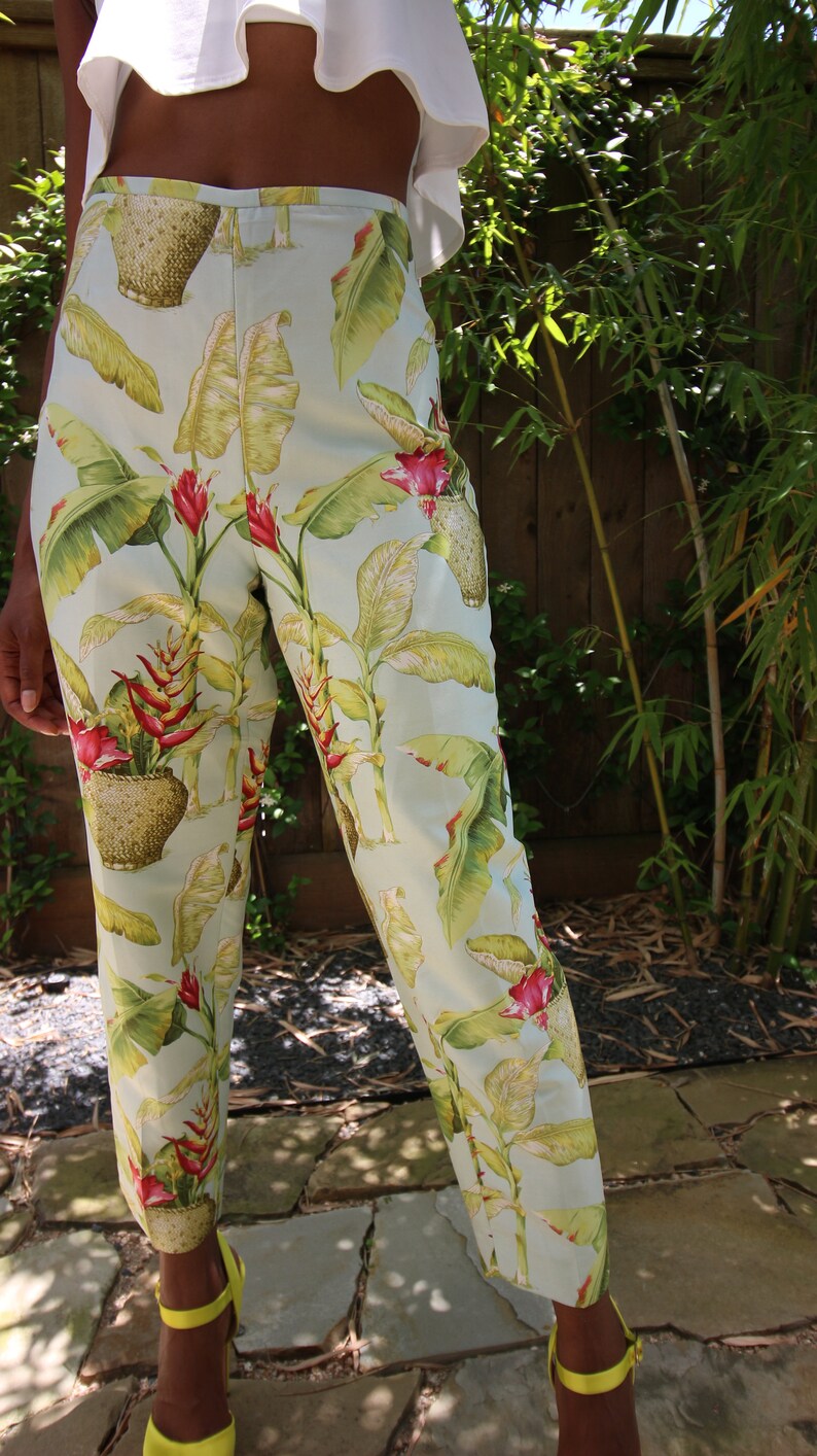 Floral Print Silk Pants