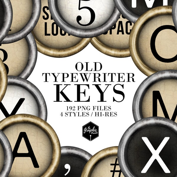 Old Typewriter Keys bundle / Typewriter keys PNG / for personal and small commercial use