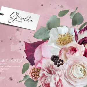 Real flowers clipart set. Isolated PNG files