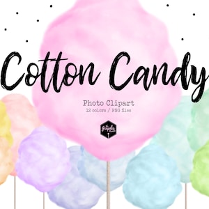 12 Cotton Candy photo clipart for personal and small commercial use