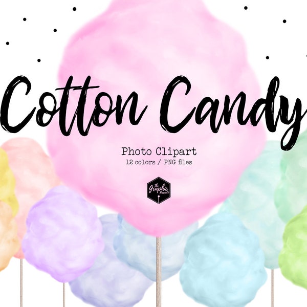 12 Cotton Candy photo clipart for personal and small commercial use